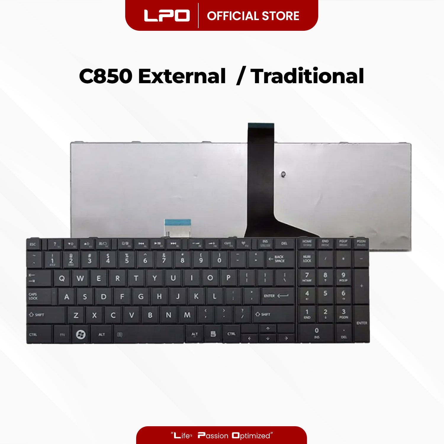 Laptop Keyboard TOSHIBA C850 External / Traditional Black US Compatible with Toshiba Satellite C855 C870
