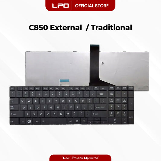 Laptop Keyboard TOSHIBA C850 External / Traditional Black US Compatible with Toshiba Satellite C855 C870
