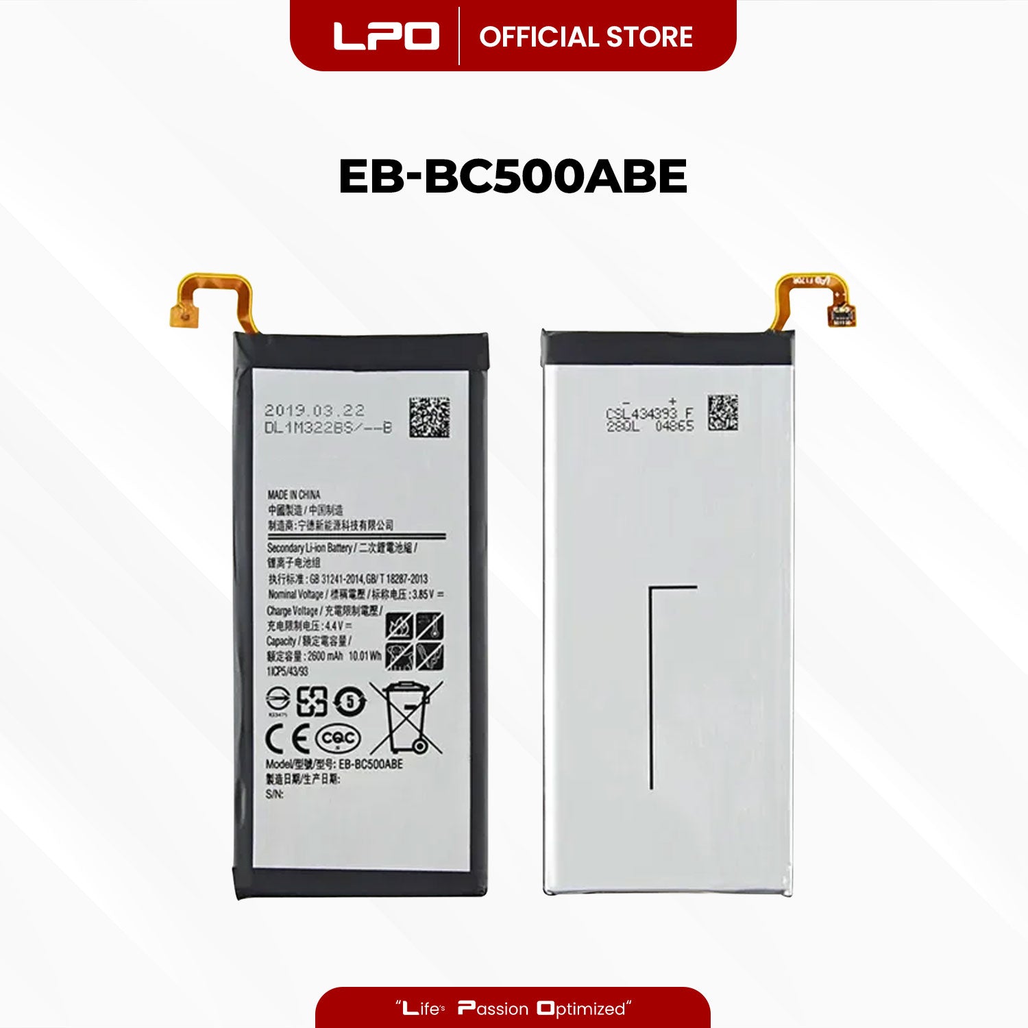 Cellphone Battery Samsung Galaxy C5 2016 EB-BC500ABE Compatible with SM-C5000