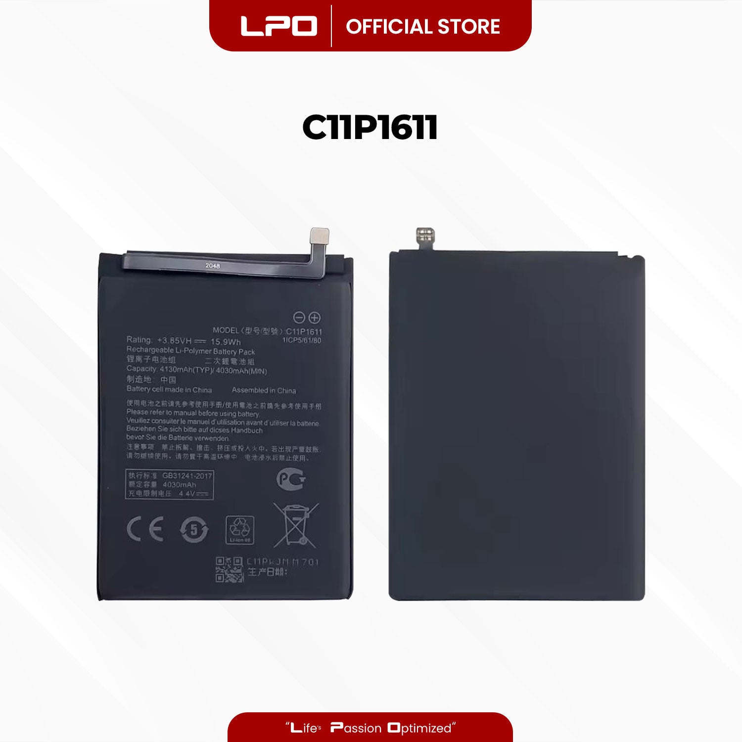 Cellphone Battery Asus Zenfone 3 Max ZC520TL 2016 C11P1611 Compatible with X008D