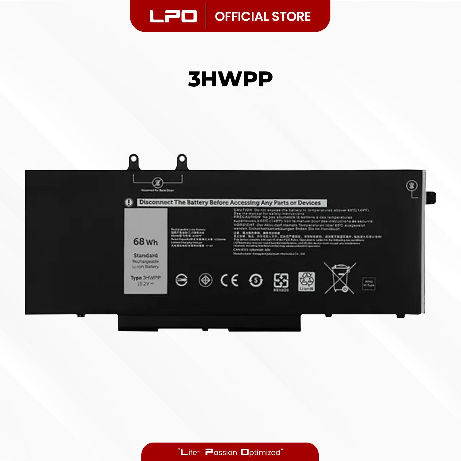 Laptop Battery 3HWPP Compatible with Dell Latitude 5401 5410 5411 // Latitude 5501 5510