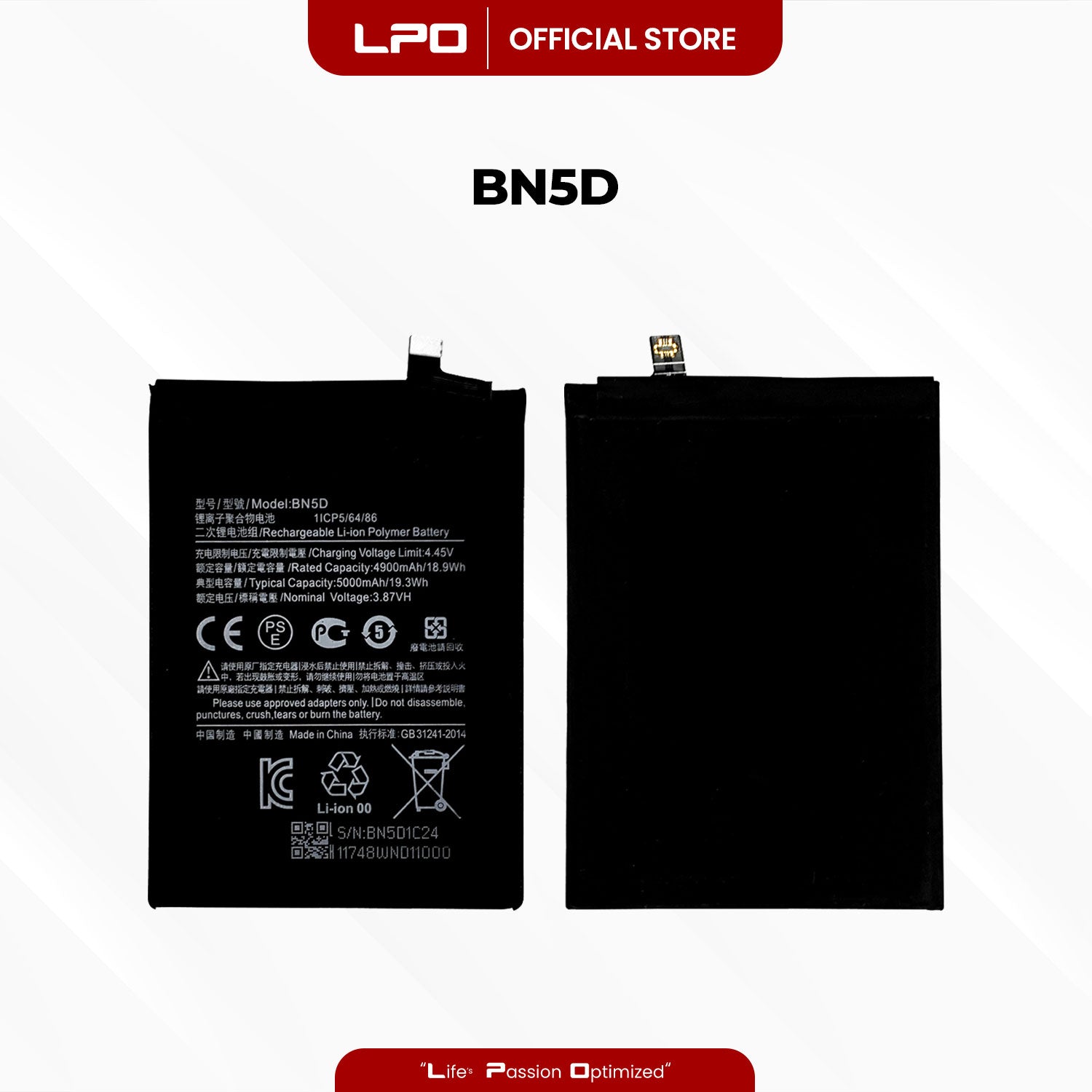 Cellphone Battery Xiaomi Redmi Note 11 2022 BN5D Compatible with Xiaomi Redmi Note 11S 2022 - LPO Laptop PC-Outlet