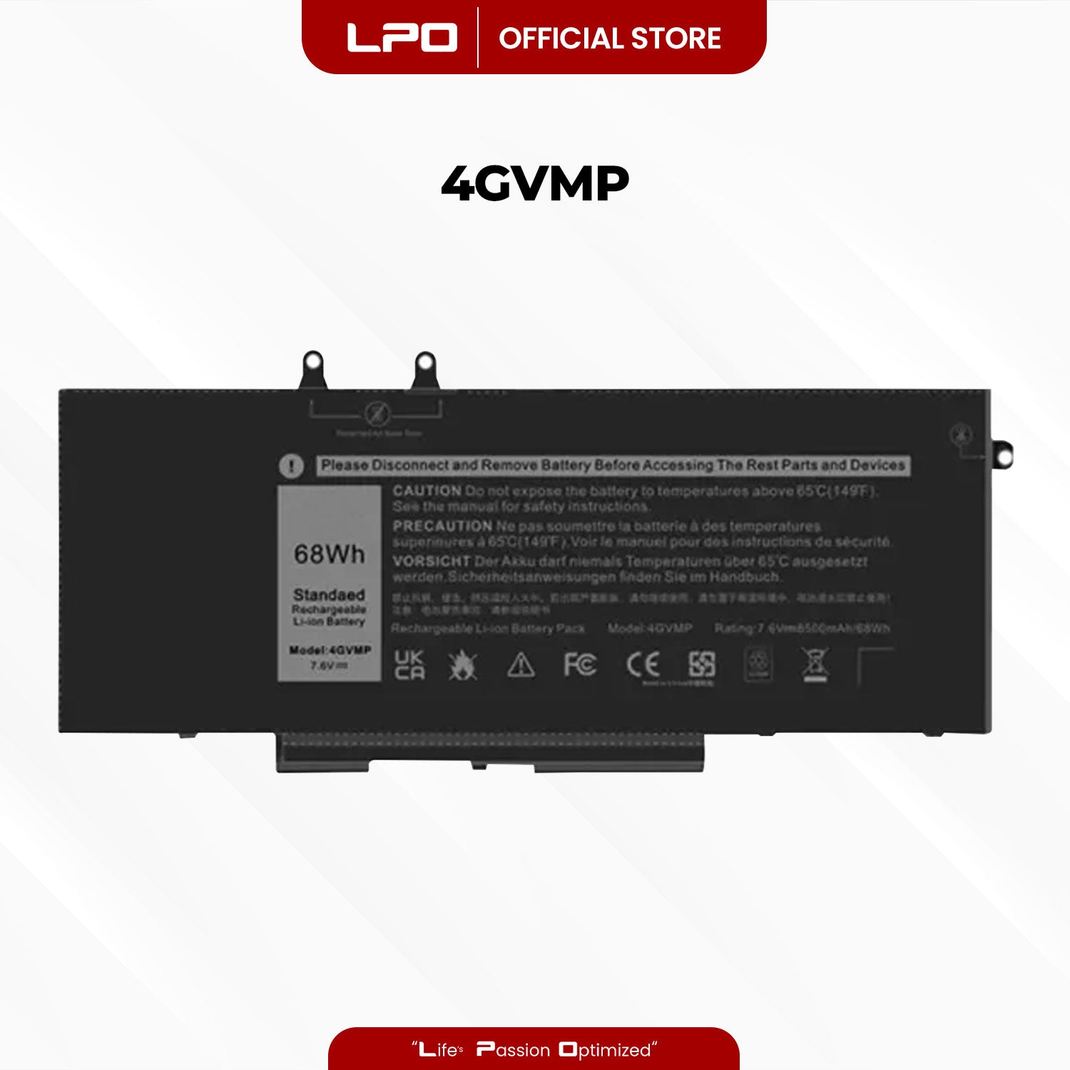 Laptop Battery 4GVMP Compatible with Dell Latitude 5400 5500 Precision 3540 Inspiron