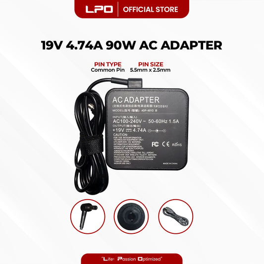 Laptop Charger Asus 19V 4.74A 90W Common Pin 5.5mm x 2.5mm Compatible with Asus X550DP X550Z X550L X550D R Series