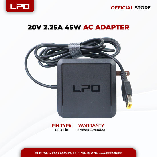 Laptop Charger Lenovo 20V 2.25A 45W USB Pin Compatible with Lenovo ADLX45NLC3A ADLX45NCC3A