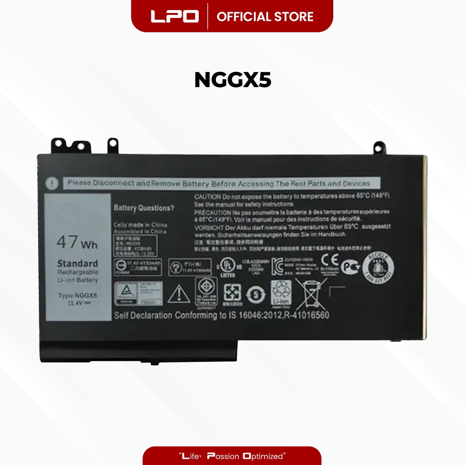 Laptop Battery NGGX5 Compatible with Dell Latitude E5270 E5470 E5570 M3510 Series
