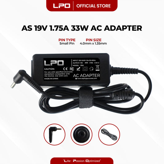 Laptop Charger Asus 19V 1.58A / 1.75A 33W Small Pin 4.0mm x 1.35mm Compatible with Asus C200 C200MA