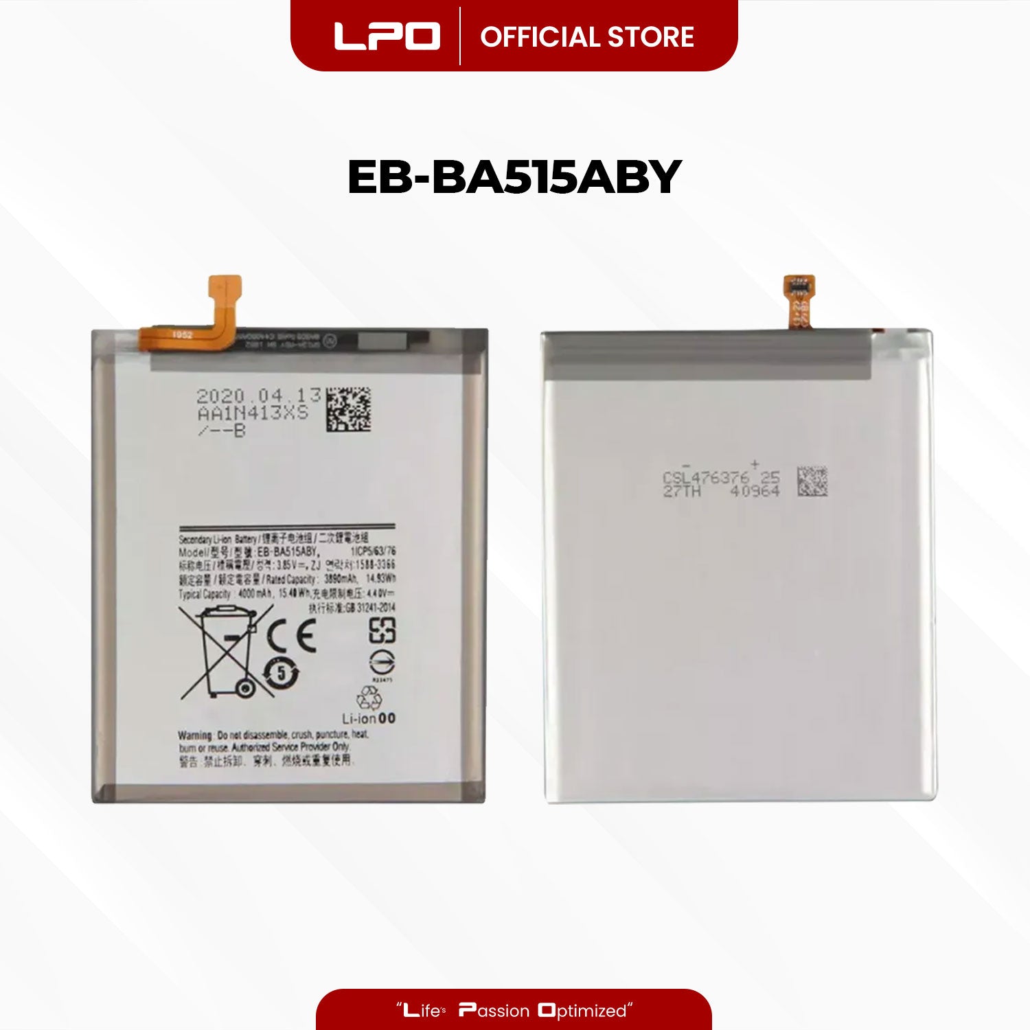 Cellphone Battery Samsung Galaxy A51 2019 EB-BA515ABY Compatible with SM-A515F, SM-A515F/DSN