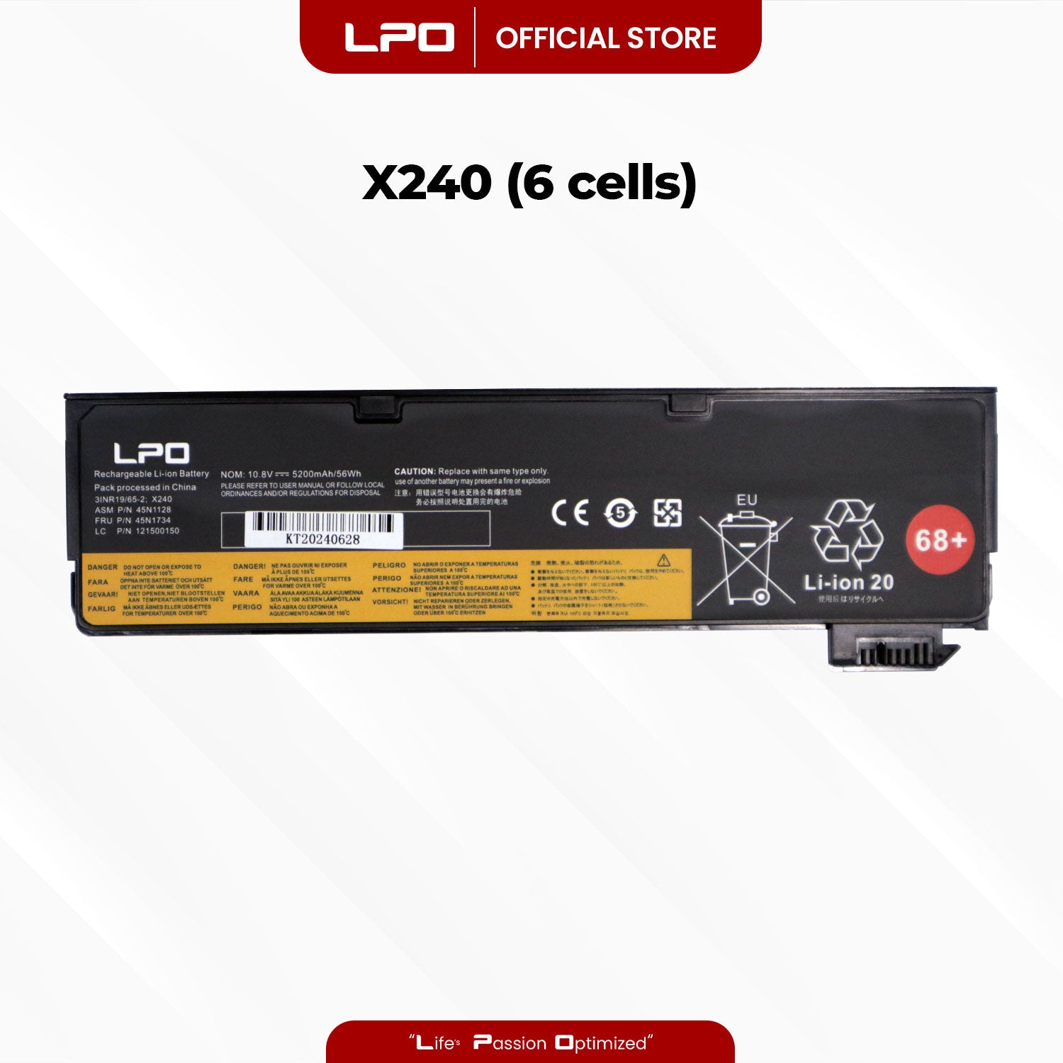Laptop Battery X240 6 Cells Compatible with Lenovo ThinkPad T440 T440S X240 X240s S440 - LPO Laptop PC-Outlet