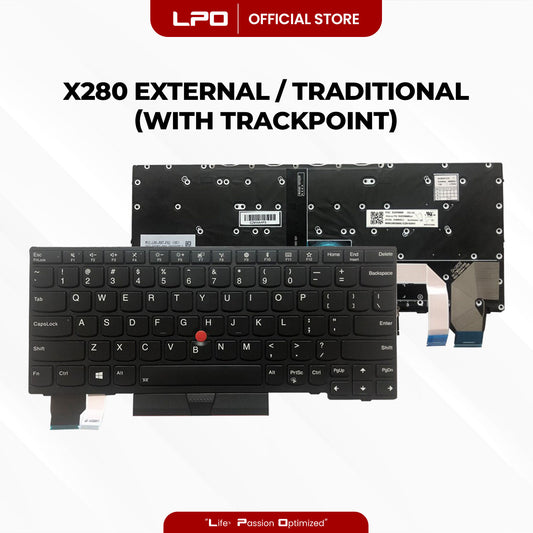 Laptop Keyboard LENOVO X280 (With Track Point) External / Traditional Black US Compatible with Lenovo Thinkpad A285