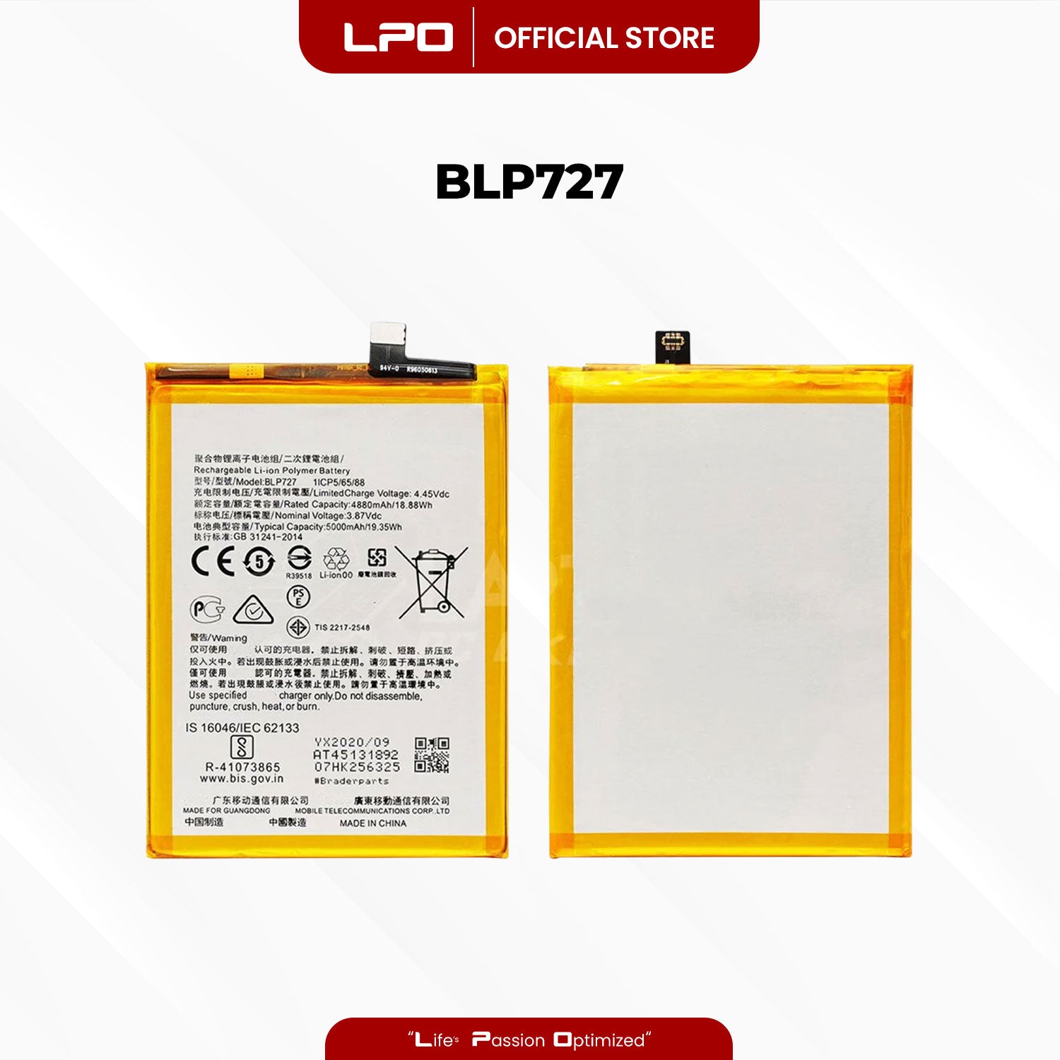 Cellphone Battery	Oppo A5 2020 BLP727 Compatible with Oppo A11, A9 CPH1931, CPH1959