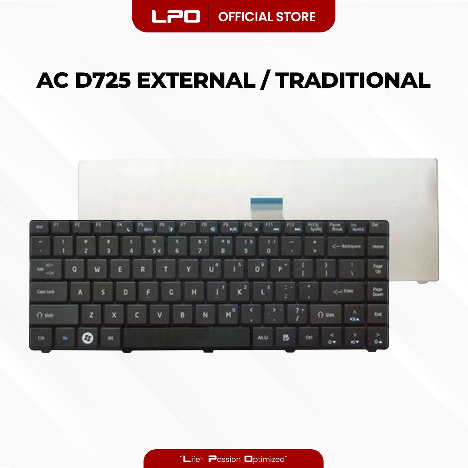 Laptop Keyboard ACER D725 External Type / Traditional Black US Compatible with Acer Emachines D252, D725