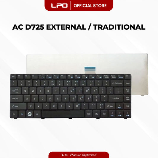 Laptop Keyboard ACER D725 External Type / Traditional Black US Compatible with Acer Emachines D252, D725