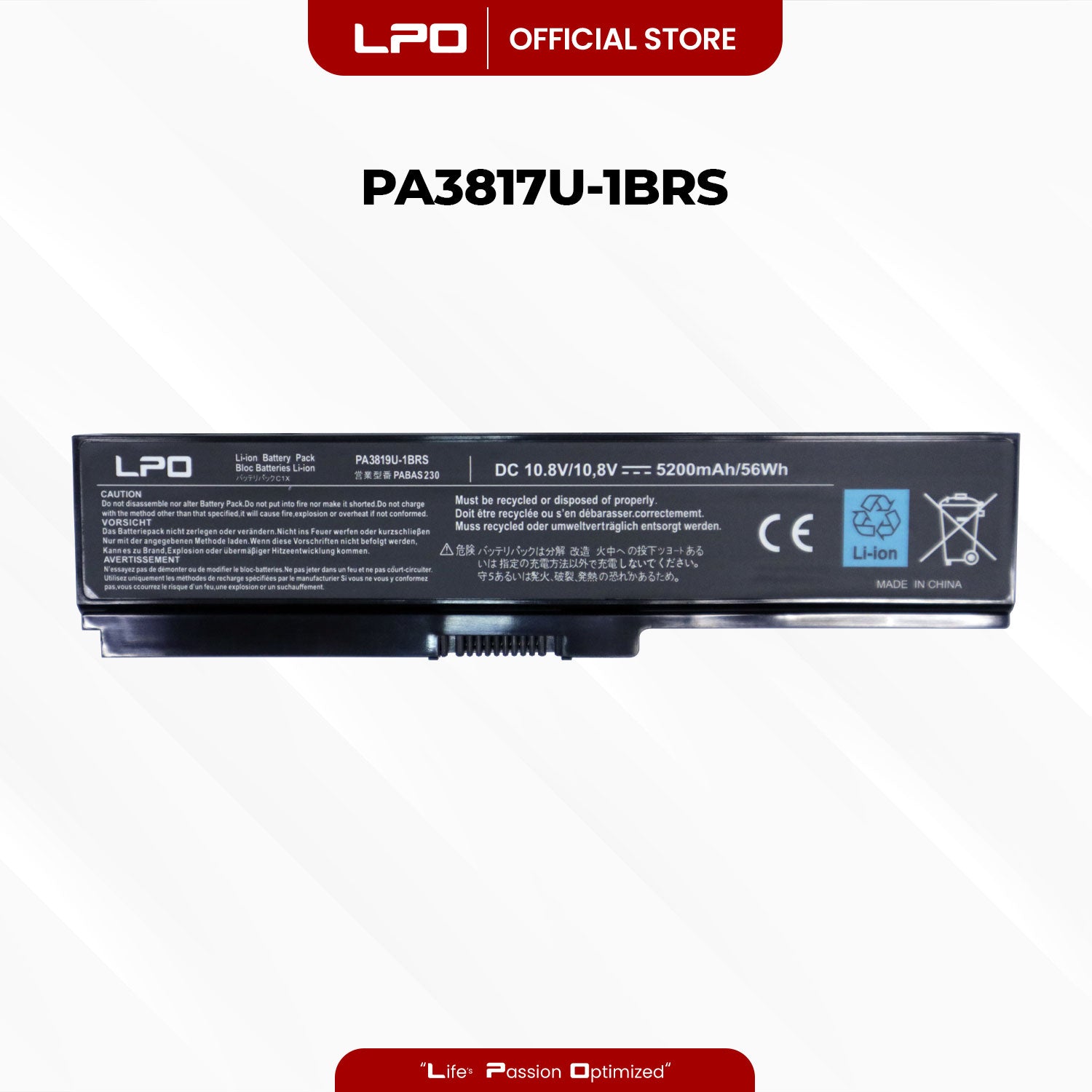 Laptop Battery PA3817U-1BRS Compatible with Toshiba PA3817U-1BRS s5210 l855d l875d - LPO Laptop PC-Outlet