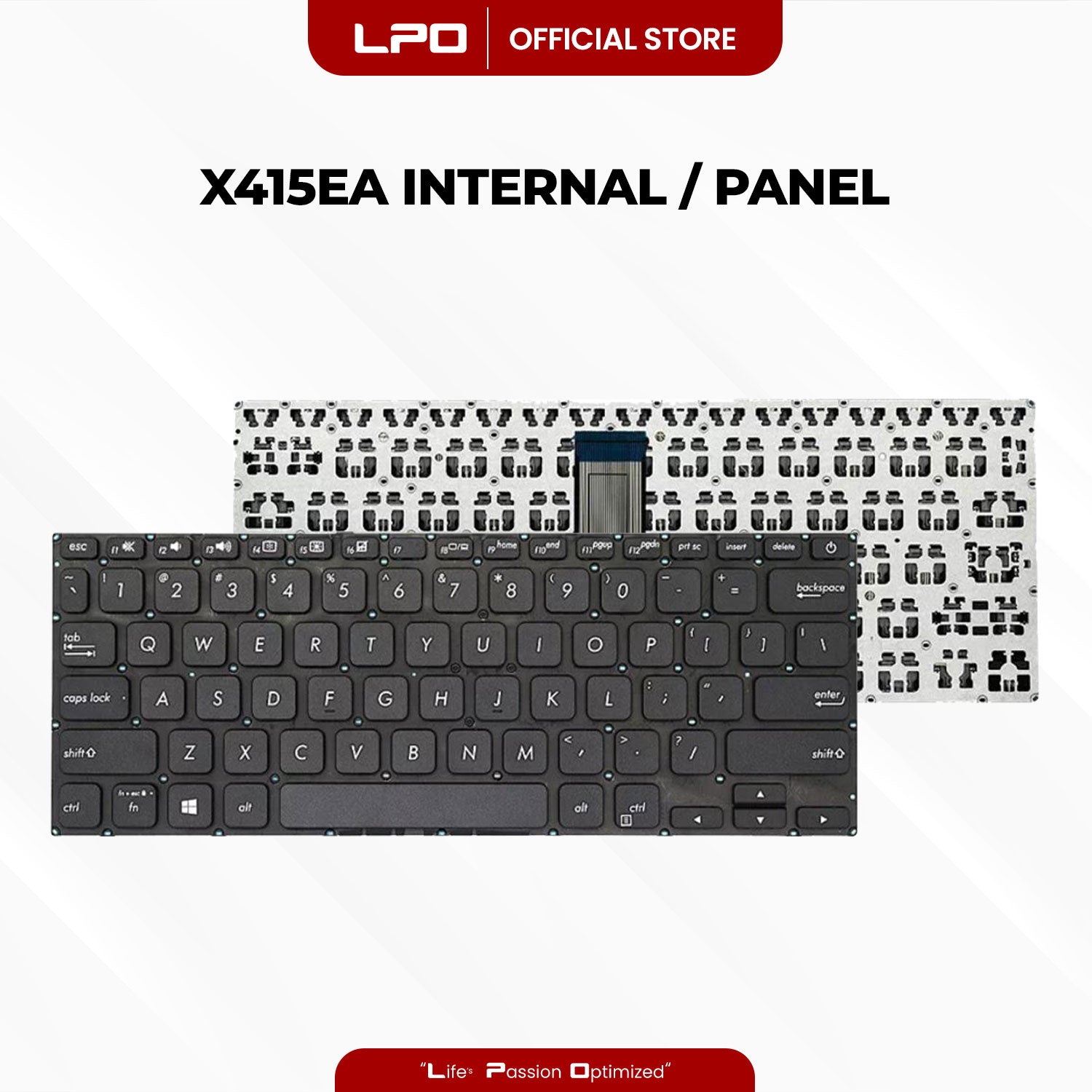 Laptop Keyboard ASUS X415EA Internal / Panel Black US Compatible with Asus Vivobook X415 X415ep