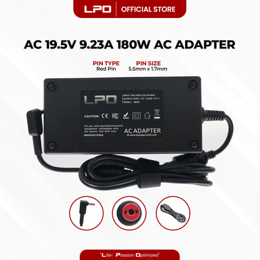 Laptop Charger Acer  19.5V 9.23A 180W	Red Pin 5.5mm x 1.7mm Compatible with Acer Predator Helios 300 Gaming Laptop PH315-51-78NP