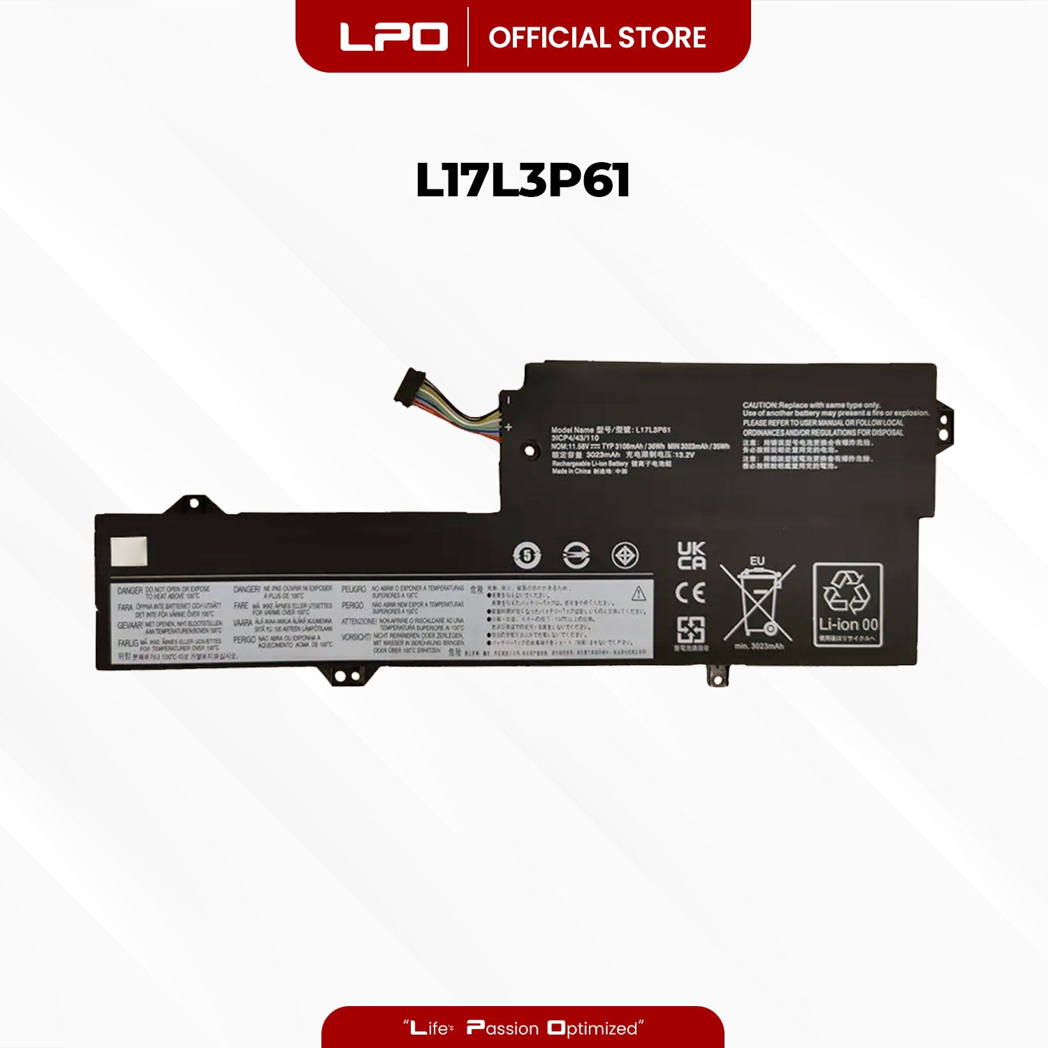 Laptop Battery L17L3P61 Compatible with Lenovo IdeaPad Yoga 720-12IKB Yoga 520-12 Series