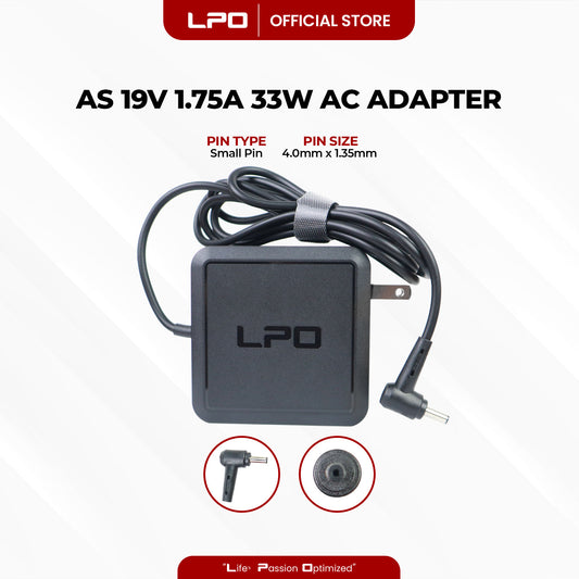 Laptop Charger Asus 19V 1.75A 33W Small Pin 4.0mm x 1.35mm Compatible with Asus Vivobook X200MA