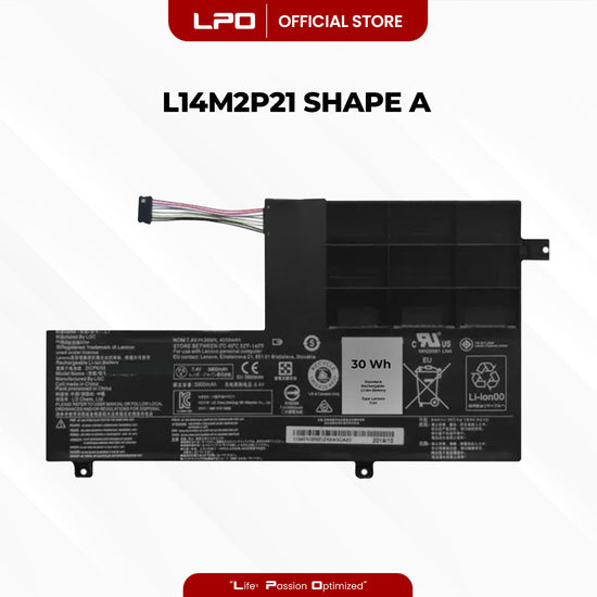 Laptop Battery L14M2P21  Shape A Compatible with Lenovo IdeaPad 300s-14ISK, IdeaPad 300s-14ISK 80Q4