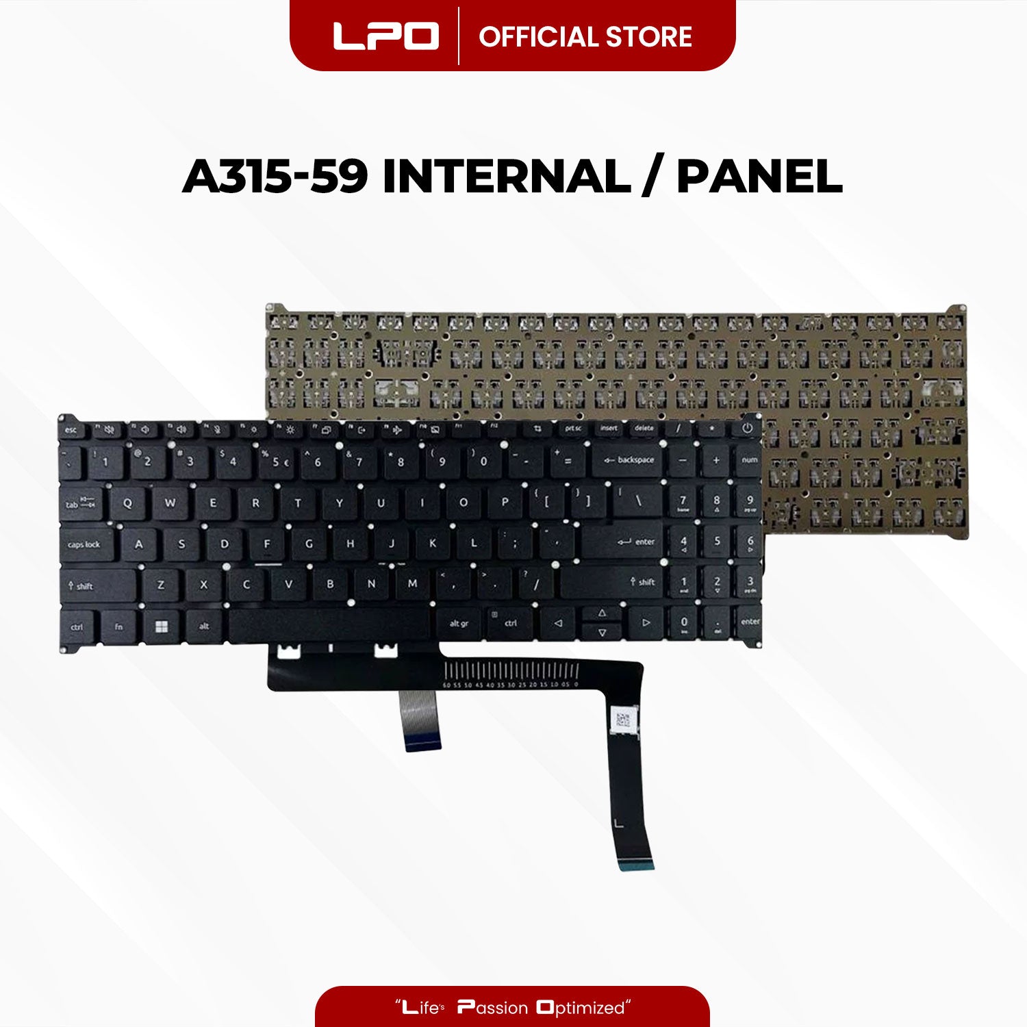 Laptop Keyboard ACER A315-59 Internal Type / Panel Black US Compatible with Acer Aspire 3 A315-24P N23C3