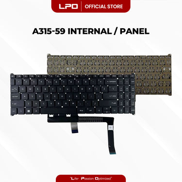 Laptop Keyboard ACER A315-59 Internal Type / Panel Black US Compatible with Acer Aspire 3 A315-24P N23C3