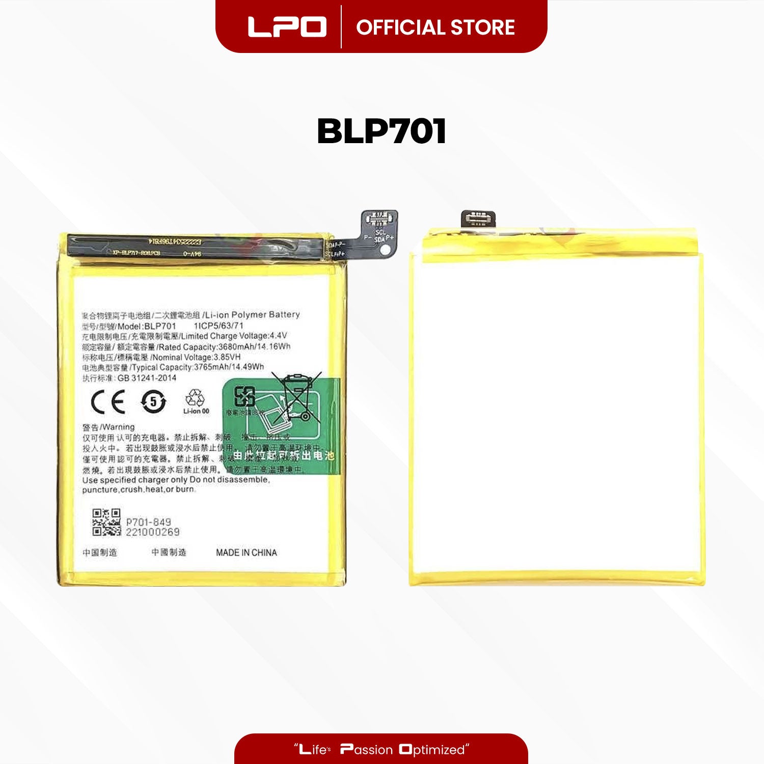 Cellphone Battery	Oppo Reno 2019 BLP701 Compatible with Oppo Reno 2019, PCAM00, PCAT00, CPH1917