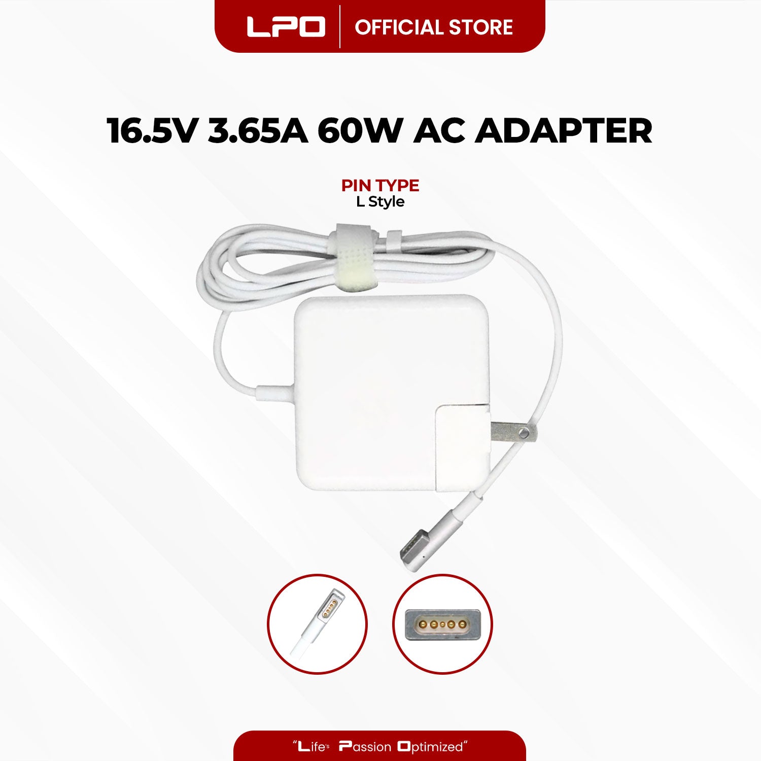 Laptop Charger MacBook 16.5V 3.65A 60W L Style Compatible with 13-inch MacBook Pro A1184 A1330 A1344 A1435