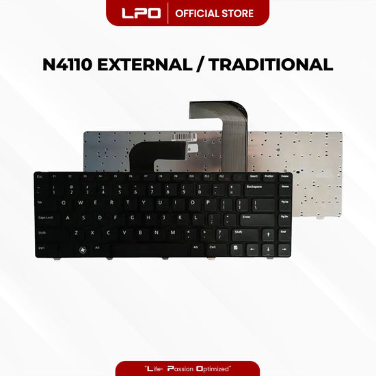 Laptop Keyboard DELL N4110 External / Traditional Black US Compatible with Dell Inspiron N4110 M4110 N4050 M4040 N5040