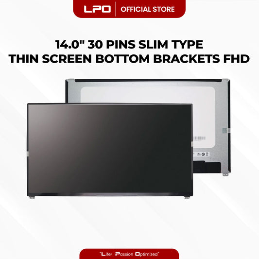Laptop LCD Screen 14.0" 30 Pins Thin Screen Fold Bottom Bracket FHD 1920 x 1080 60Hz Compatible with B140HAN03.3