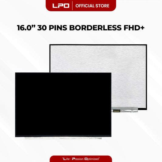 Laptop LCD Screen 16.0" 30 Pins Thin Bezel Borderless FHD+ 1920 x 1200 60Hz Compatible with B160UAN03.3