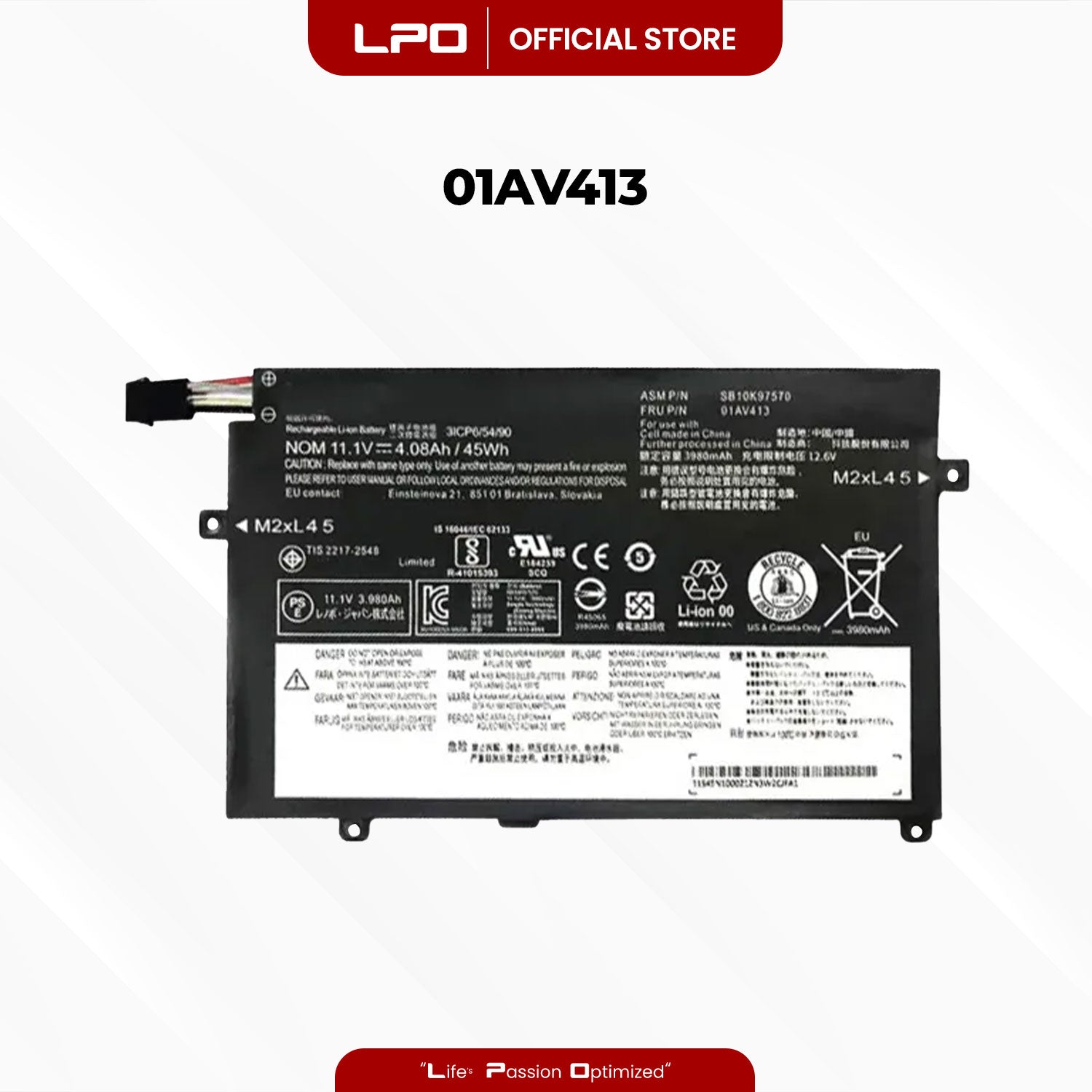 Laptop Battery 01AV413 Compatible with Lenovo ThinkPad E470 E470C E475 Series Notebook