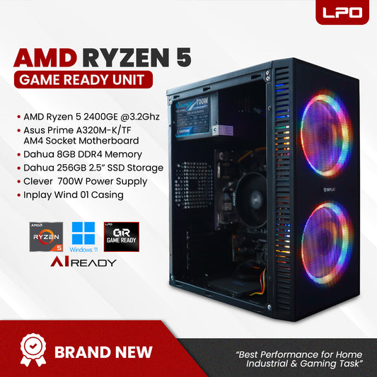Brand New AMD RYZEN 5 2400GE Game Ready Unit