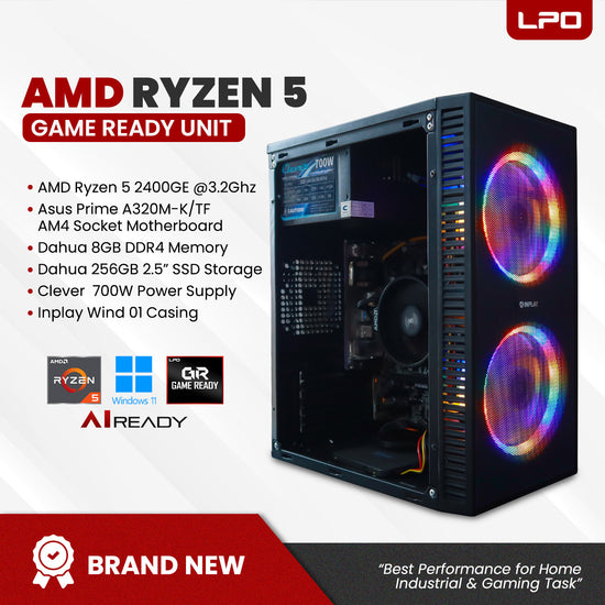 Brand New AMD RYZEN 5 2400GE Game Ready Unit