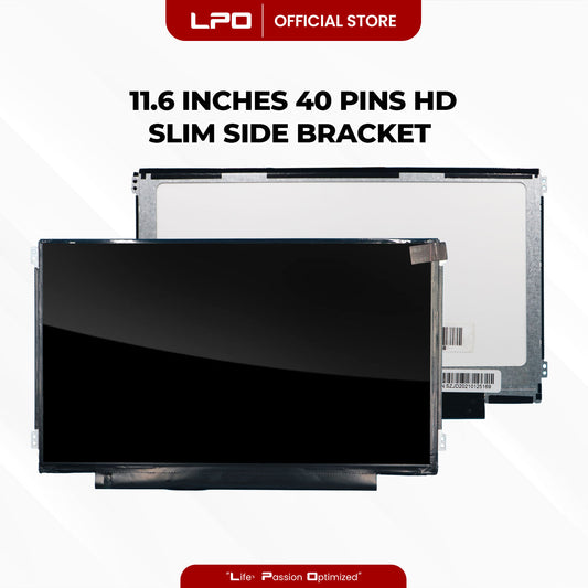 Laptop LCD Screen 11.6" 40 Pins Slim Type Side Bracket HD 1366 x 768 60Hz Compatible with B116XW03 V.1