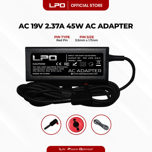 Laptop Charger Acer 19V 2.37A 45W Red Pin 5.5mm x 1.7mm Compatible with Acer Aspire E5-721