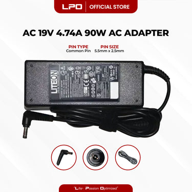 Laptop Charger Acer 19V 4.74A 90W	Common Pin 5.5mm x 2.5mm Compatible with Acer Aspire V3-571G-9686