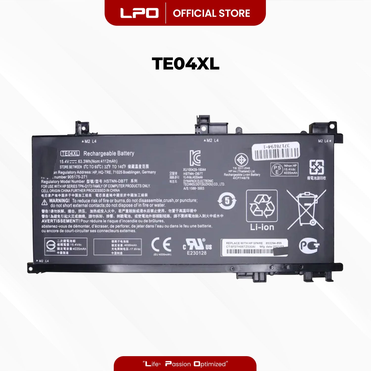 Laptop Battery TE04XL Compatible with HP Owmen 15-AX200 15-AX250WM 15-AX210NR Series