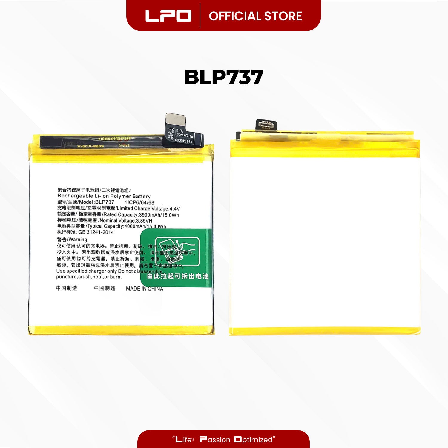Cellphone Battery	Oppo Reno 2F 2019 / 2Z BLP737 Compatible with CPH1989, PCKM70, PCKT00, PCKM00, CPH1945, CPH1951, PCKM80