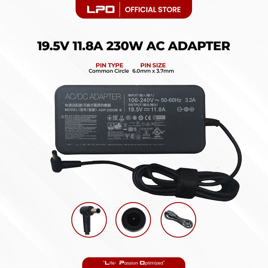 Laptop Charger Asus 19.5V 11.8A 230W Common Circle 6.0mm x 3.7mm Compatible with Asus ROG Strix GL703 GL703GM-EE063T GL703GM-DS74