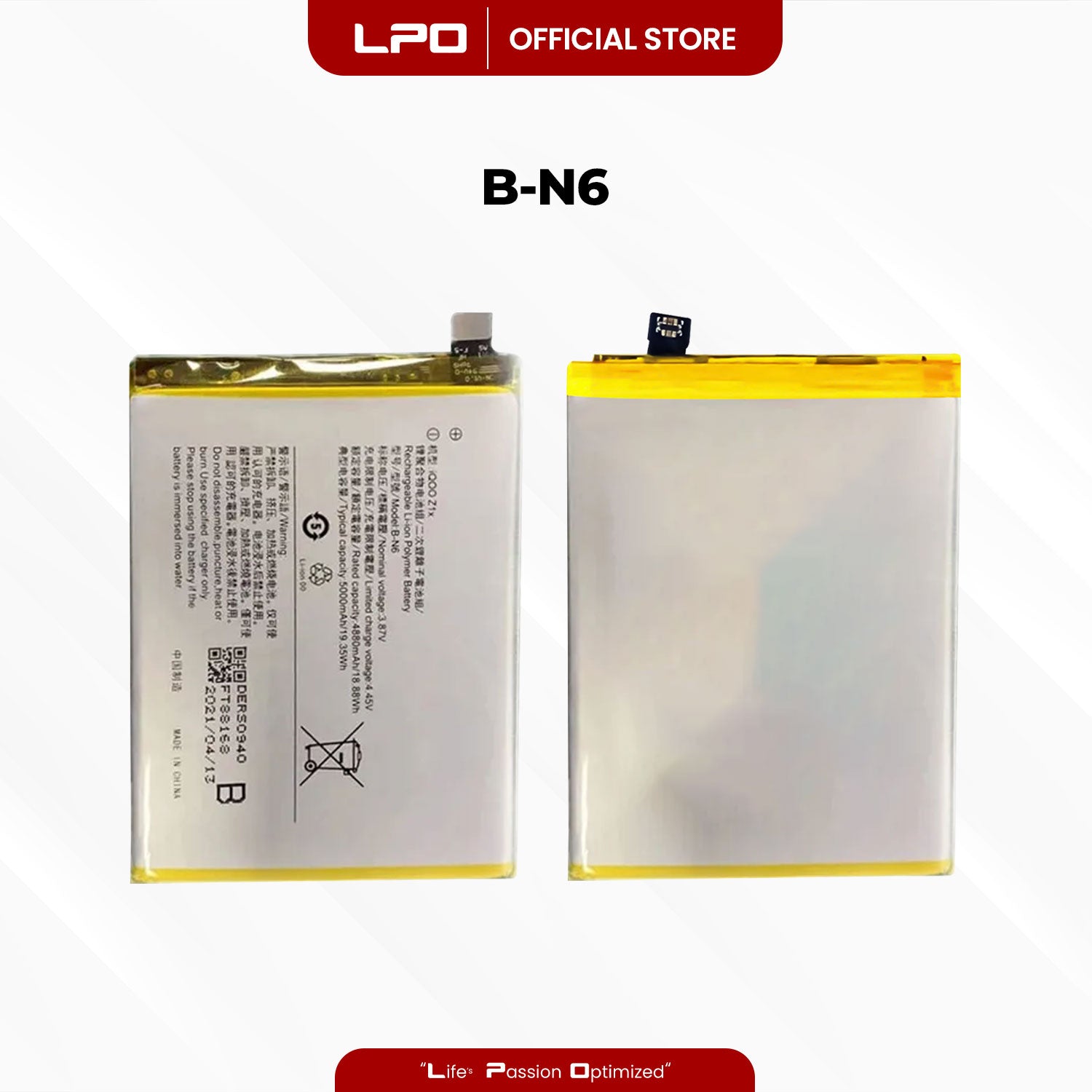 Cellphone Battery Vivo iQOO Z1x 2020 B-N6 Compatible with V2012A - LPO Laptop PC-Outlet