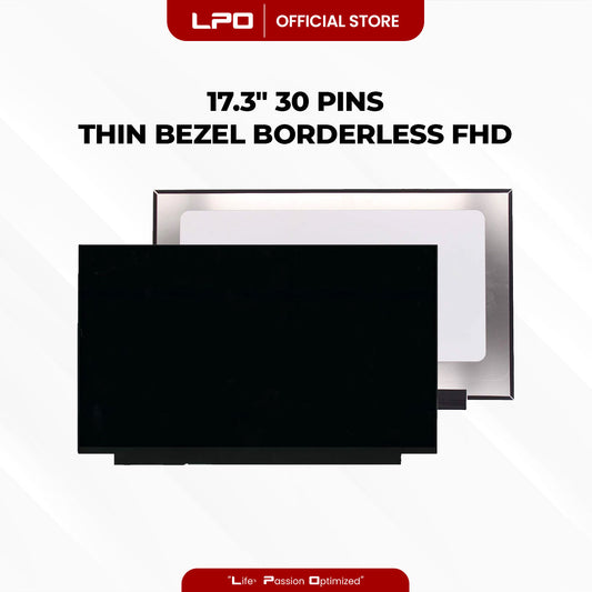 Laptop LCD Screen 17.3" 30 Pins Thin Bezel Borderless FHD 1920 x 1080 60Hz Compatible with NV173FHM-N49 V8.0