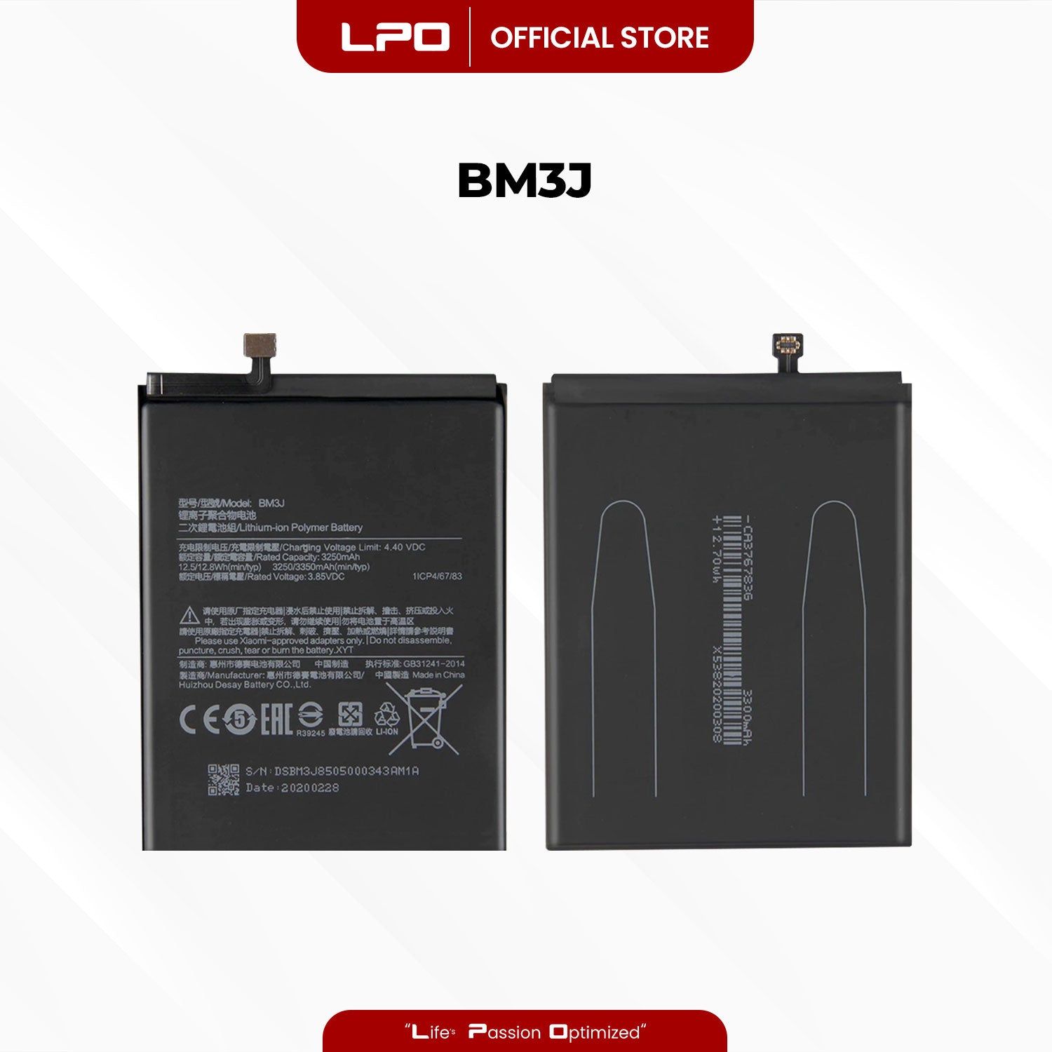 Cellphone Battery Xiaomi Mi 8 Lite 2018 BM3J Compatible with M1808D2TG - LPO Laptop PC-Outlet