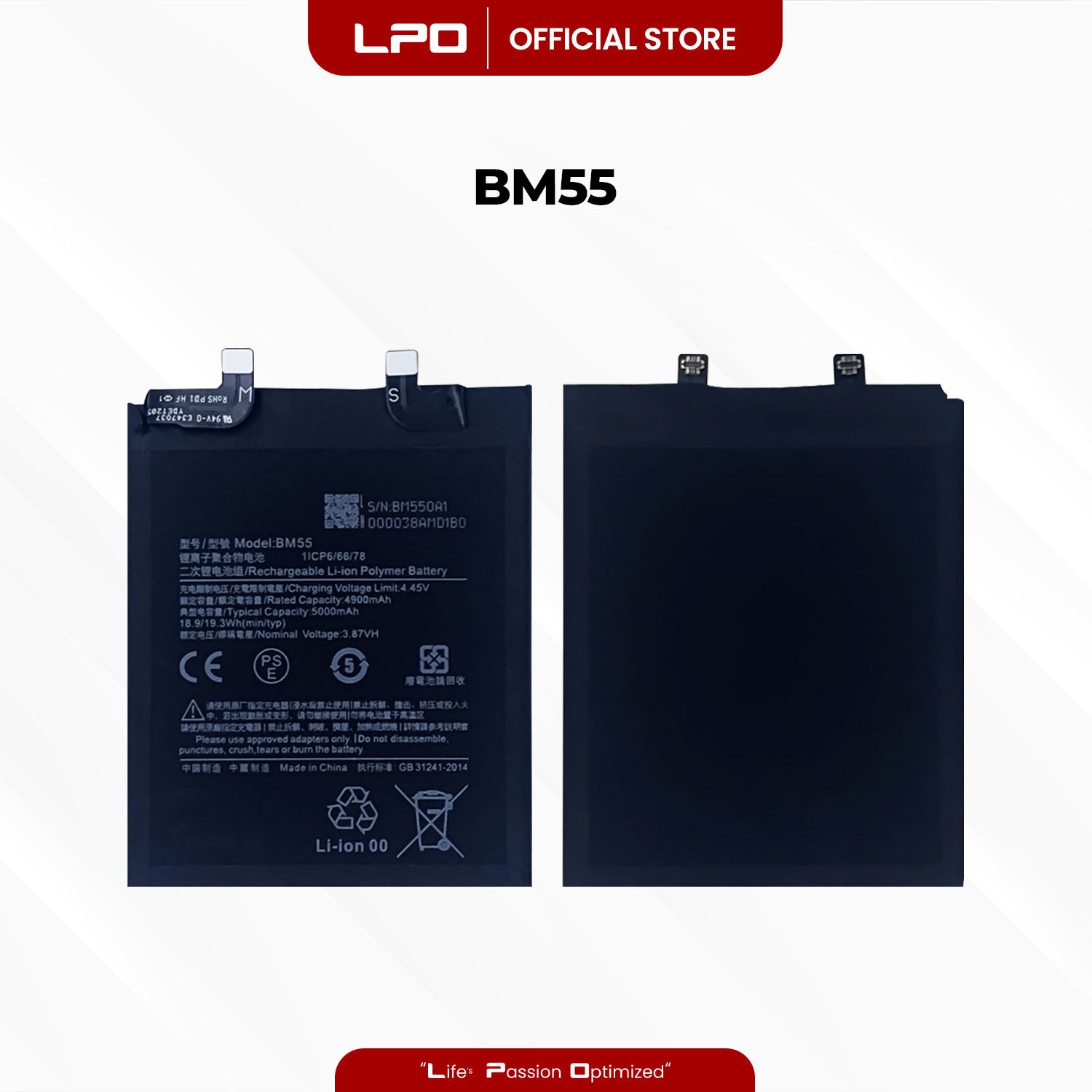 Cellphone Battery Xiaomi Mi 11 Pro 2021 BM55 Compatible with M2102K1AC - LPO Laptop PC-Outlet
