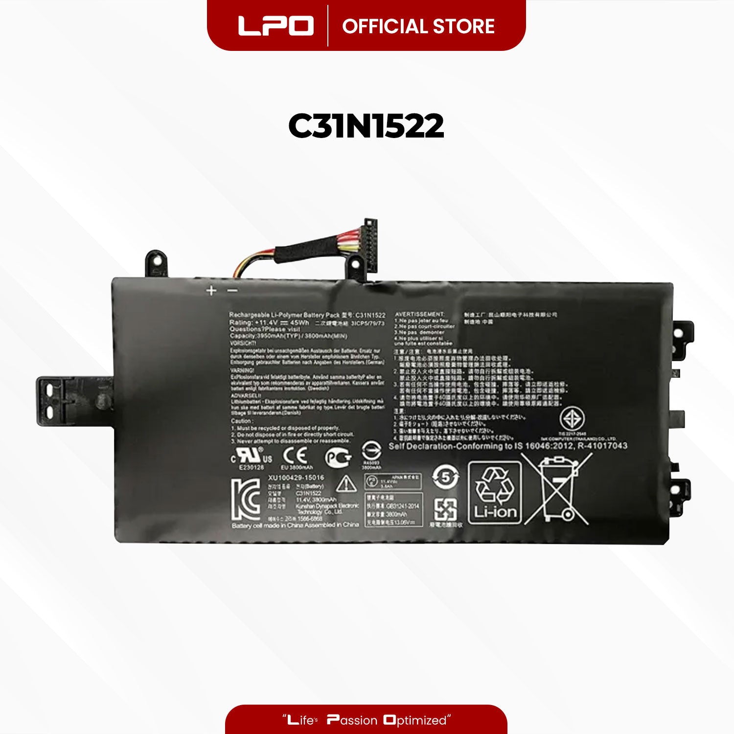Laptop Battery C31N1522 Compatible with Asus Q553U N593UB N593UB-1A