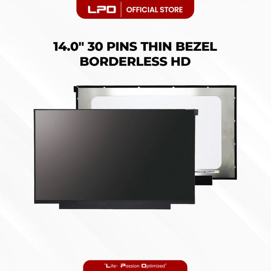 Laptop LCD Screen 14.0" 30 Pins Thin Bezel Borderless HD 1366 x 768 60Hz Compatible with NT140WHM-N49