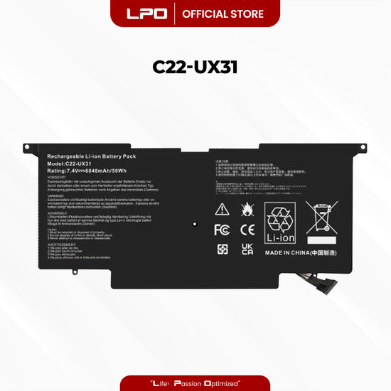 Laptop Battery C22-UX31 Compatible with ASUS UX31 Series ASUS ZenBook UX31 Series ASUS ZenBook UX31A Series ASUS ZenBook UX31E Series ASUS UX31 Ultrabook Series ASUS UX31A Ultrabook Series ASUS UX31E Ultrabook Series