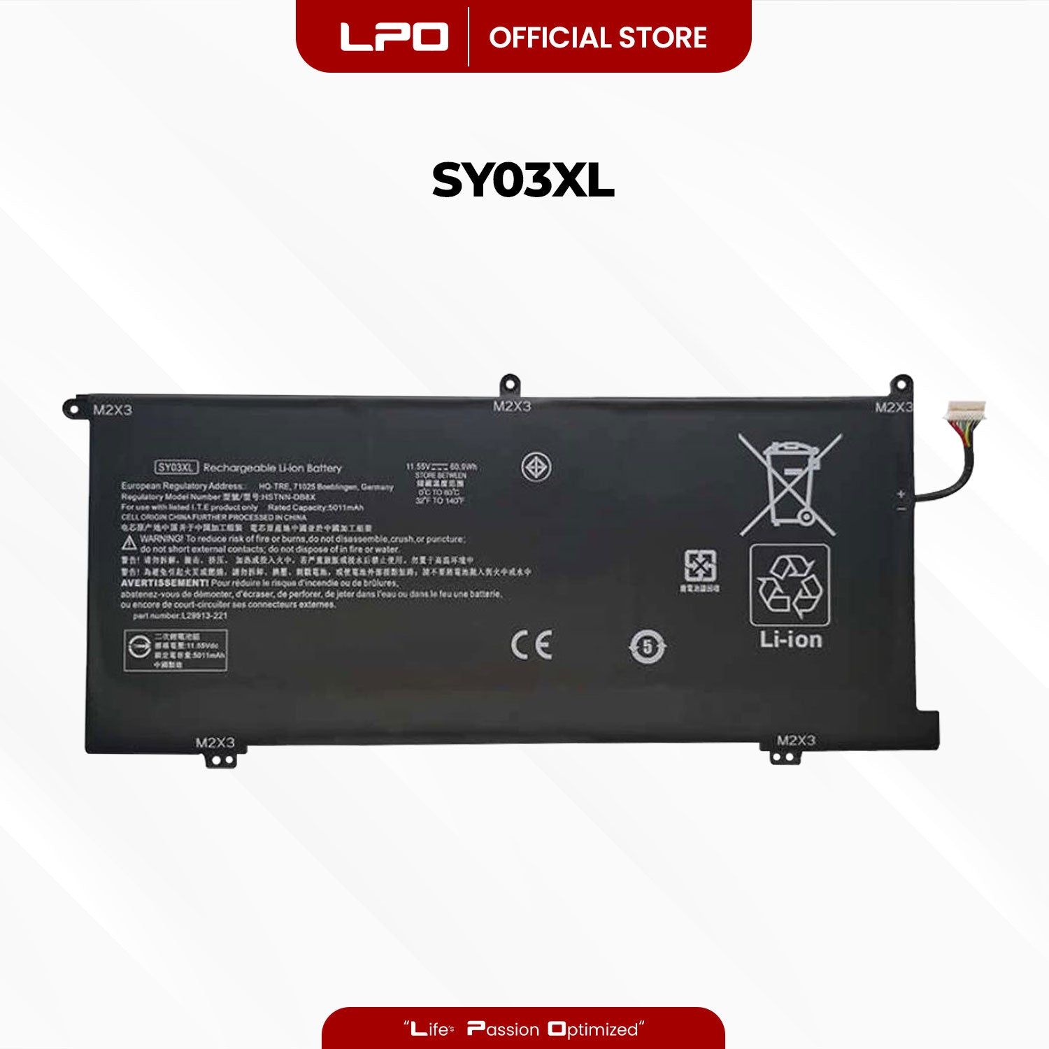Laptop Battery SY03XL Compatible with HP Chromebook x360 14 G1 14-DA0011DX 14-DA0021NR Series Notebook