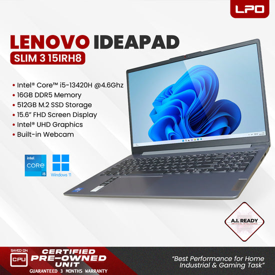 LPO Laptop Lenovo IdeaPad Slim 3 15IRH8 Intel Core i5-13420H @ 4.6GHz 16GB DDR5 512GB M.2 SSD Windows 11 Home 15.6
