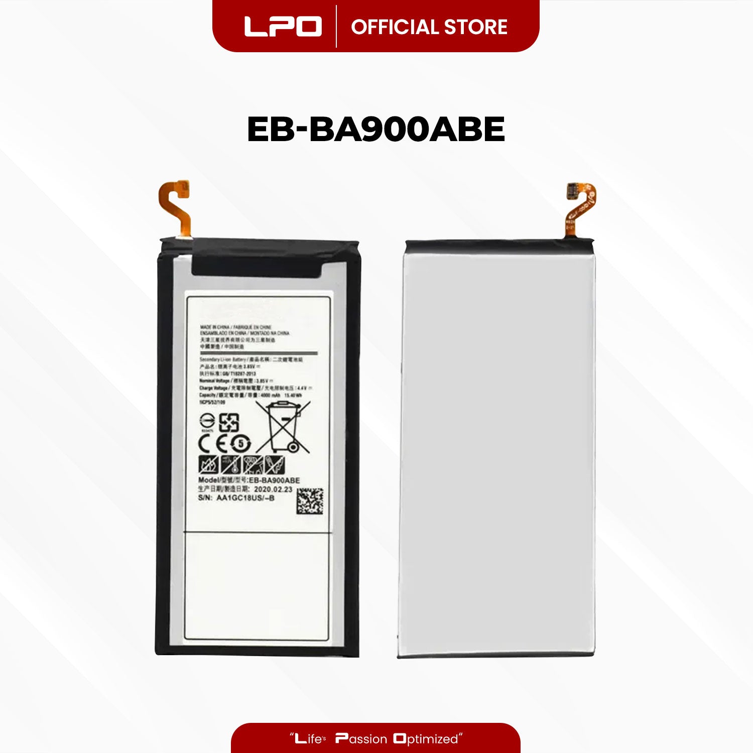 Cellphone Battery Samsung Galaxy A9 2016 EB-BA900ABE Compatible with SM-A900F, SM-A9000