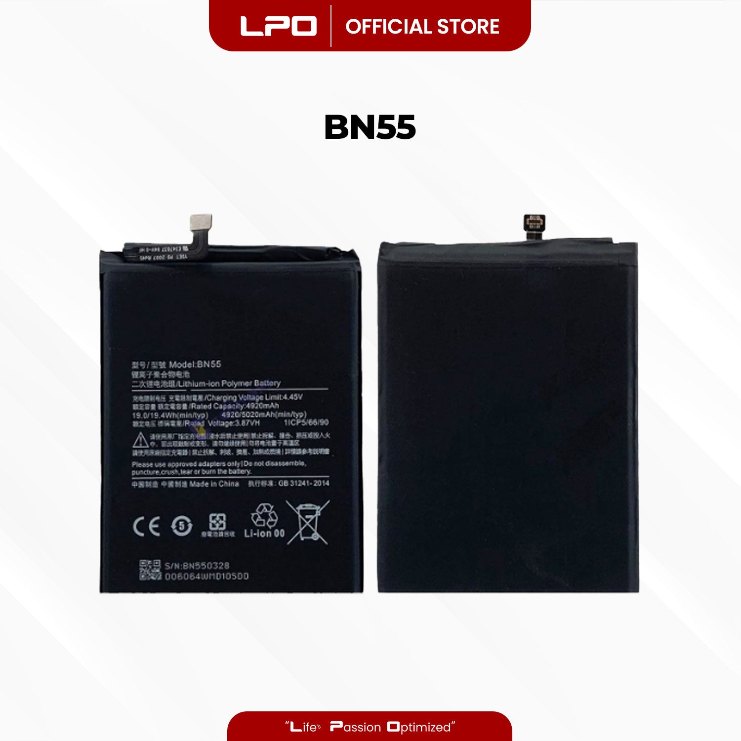 Cellphone Battery Xiaomi Redmi Note 9S 2020 BN55 Compatible with M2003J6A1G - LPO Laptop PC-Outlet